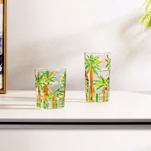 <b>Coconut</b> Palm Glass <b>Cup</b> 250ML Painted Design For Party Use - Product Image 5