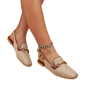 Sandalias de Tacón Bajo para Mujer, Primavera-Verano, con Tiras Descubiertas Sensuales, Decoración de Hebilla, Cubierta Impermeable Antideslizante, Plantilla de Goma - Product Image 1