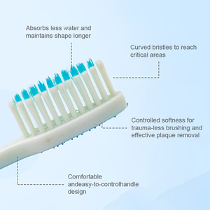Logotipo personalizado Varios colores Mango antideslizante Manual Cepillo de dientes desechable para adultos con abolladuras Protge Brosse - Product Image 5