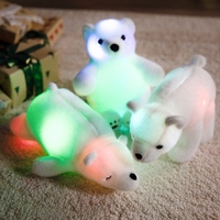 Boneka Beruang Kutub LED Menyala, Mainan Beruang Arktik Putih Lembut Bercahaya, Boneka Bercahaya untuk Dekorasi Kamar Tidur Anak