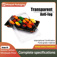 Boîte d'emballage en plastique PET pour emporter, plateau rectangulaire avec couvercle transparent, vente en gros