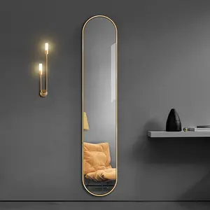 Nuovo Design decorativo per la casa cornice in lega di alluminio specchio stretto specchio da parete a specchio a tutta lunghezza