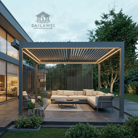 Pergola autoportante moderne sur mesure avec toit à lames en aluminium motorisé, étanche, écologique, couleurs personnalisées, auvent de jardin