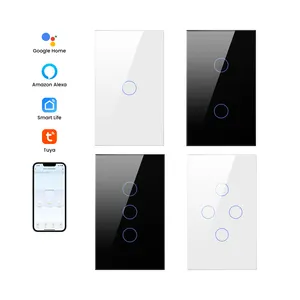 AVATTO 220V layar sentuh kaca Wifi dinding pintar saklar lampu bekerja dengan Alexa Google Home