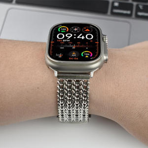 Bracelet de montre de luxe pour Apple Watch Series 10 9 8 49 mm en forme de V pour Huawei pour Samsung, bracelet de montre en acier inoxydable avec boucle magnétique - Product Image 1