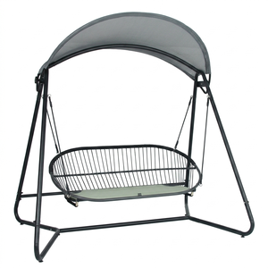 Fauteuil suspendu double d'extérieur avec auvent, structure en acier, <span class=keywords><strong>hamac</strong></span> de jardin rembourré en polyester 180g de qualité 6 avec colorfastness, pour villa - Product Image 6