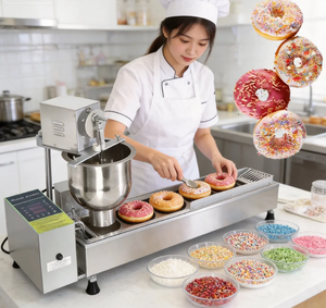Máquina automática de llenado de donas de marca privada, máquina de donas de una sola fila, máquina comercial automática para freír donas - Product Image 1