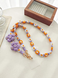 Mode <span class=keywords><strong>téléphone</strong></span> portable lanière <span class=keywords><strong>bandoulière</strong></span> corde Anti-perte chaîne <span class=keywords><strong>bandoulière</strong></span> tissé à la main marguerite fleur tournesol <span class=keywords><strong>collier</strong></span> <span class=keywords><strong>bijoux</strong></span> - Product Image 5