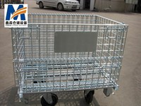 Mracking Paniers en fil métallique pour le stockage industriel cage de distillation pliable conteneur en treillis métallique palette de stockage pliable en métal