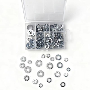 Kit de réparation de bouchon de carter automobile en acier à ressort norme DIN M6 M8 M10, finition zinguée, avec rondelle plate, rondelle de sécurité et joint d'étanchéité - Product Image 1