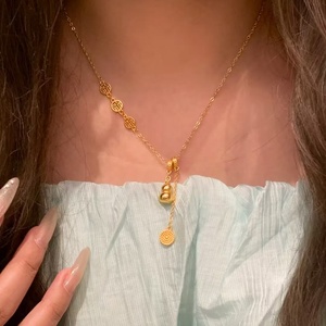 Collier en acier inoxydable de luxe léger, design en forme de <span class=keywords><strong>gourde</strong></span>, super scintillant, bijoux haut de gamme et romantiques - Product Image 6