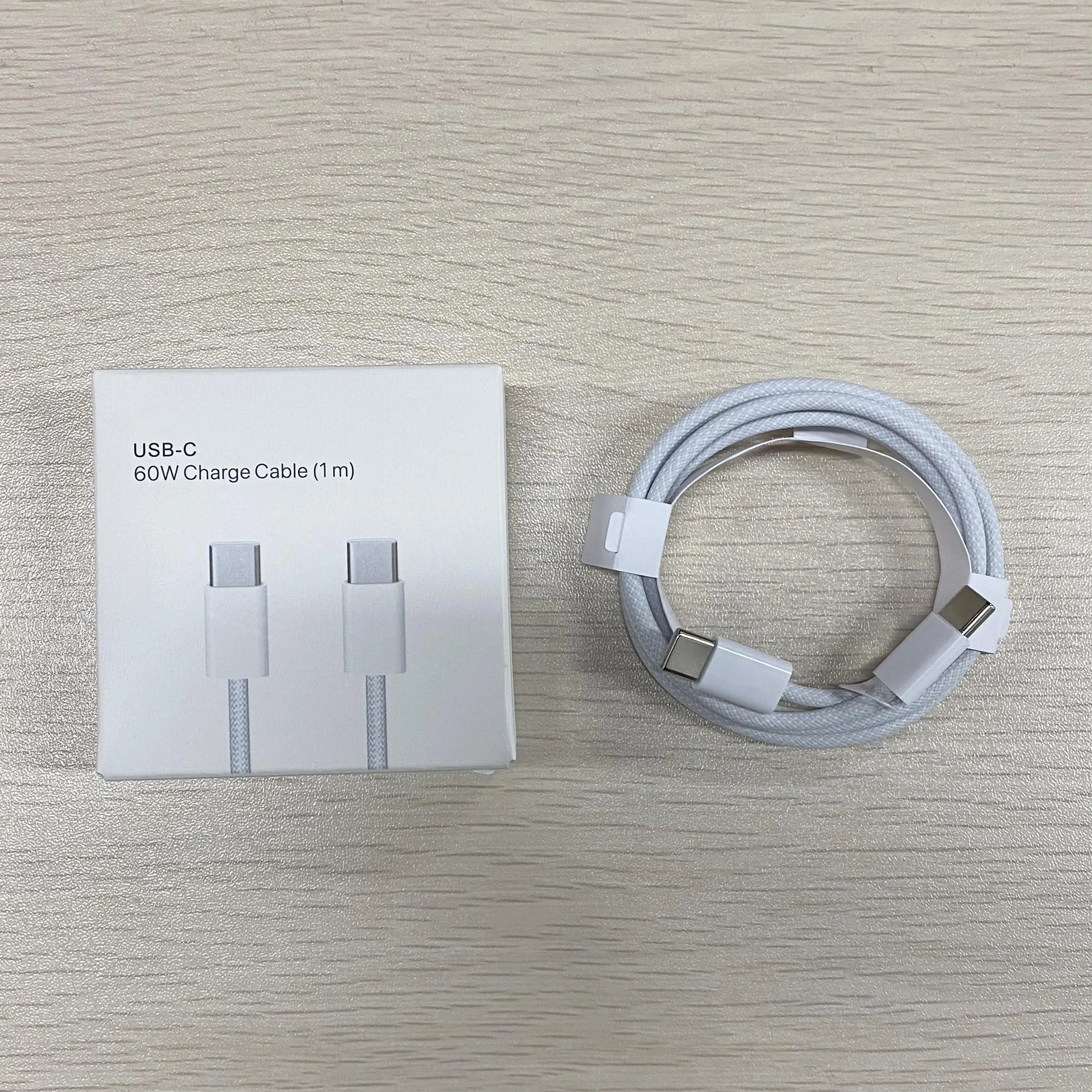 Büyük stok sertifikalı 60W tip c naylon örgülü şarj aleti kablosu hızlı şarj usb C C apple için kablo