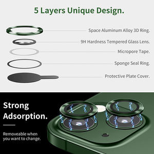 Protector de Lente de Cámara de Cristal Templado Transparente de Cobertura Total Personalizado con Diseño CD para iPhone 16 Pro Max 17 Air Anticaída - Product Image 4