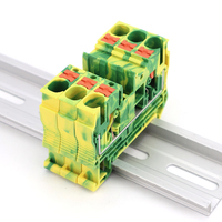 Bloc de bornes de mise à la terre PT 6 PE 6mm² à ressort, connecteur de protection de terre à enfoncement, montage sur rail DIN
