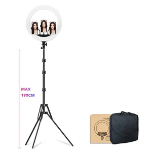 18 inch LED Ring Light Lamp Photography circle fill light with tripod stand white yellow mixed Color for livestream