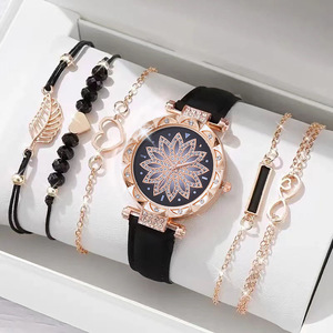 Nuevo set de 6 relojes de cuarzo para mujer, superventas, con correa de cuero PU, esfera de 36 mm, tipo dije, para venta transfronteriza. - Product Image 3
