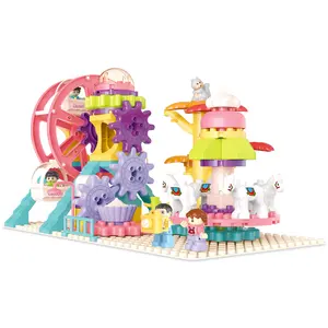 Fivestar 89Pcs Roterende Reuzenrad Bouwstenen Set Speelgoed Met Muziek Carnaval Pretpark Bouw Kits Voor Kinderen