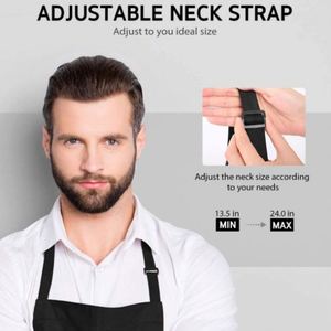 Custom Logo Unisex Cotton Black Apron Full Printing Design Apron With Pocket Waterproof Adjustable Bib for Kitchen Bbq Apron - Product Image 2