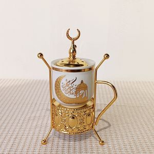 Новинка! Декор для Рамадана: современная керамическая и металлическая арабская курильница золотого и белого цвета для вечеринок, свадеб и дома. - Product Image 4