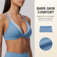 Soutien-gorge de sport rembourré pour femme, style color block personnalisé, dos élégant, pour le yoga, la gym et l'entraînement, avec bretelles