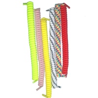 Vente chaude Lacet Bouclé Couleur Mixte Sans Cravate Élastique Spirale Lacets Paresseux Lacet Bobine
