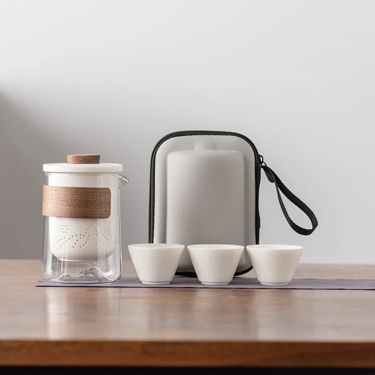 Tragbare Luxus Reise Keramik chinesische Tee tasse Teekanne Set Geschenk