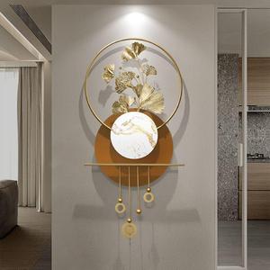 Sculpture <span class=keywords><strong>murale</strong></span> en métal 3D moderne en forme de grandes feuilles de ginkgo, artisanale, art déco, articles de décoration pour le salon - Product Image 3