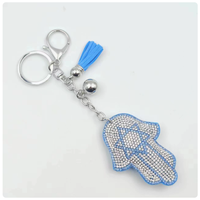 Porte-clés chat souriant blanc scintillant entièrement orné de strass avec pompons, pendentif suspendu de haute qualité, best-seller
