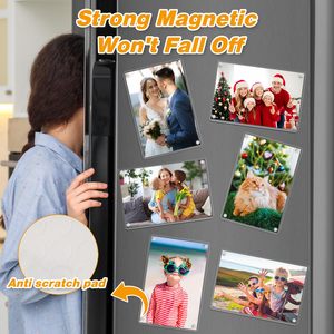 <strong>6x4</strong> in Acrylic Fridge Magnetic <strong>Frame</strong>, Acrylic <strong>Photo</strong> Picture <strong>Frames</strong>, Double Sided <strong>Photo</strong> Refrigerator Magnet Picture <strong>Frame</strong> - Product Image 3