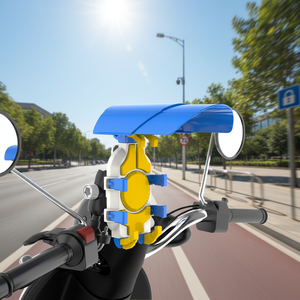 Soporte para Teléfono de Motocicleta de 8 Garras, Impermeable, Rotación de 360°, Bloqueo Seguro, Absorción de Impactos, Soporte de Navegación Móvil con Parasol - Product Image 3