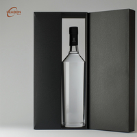 Boîte cadeau en carton rigide pour une seule bouteille de vin rouge, avec insert en mousse, fermeture magnétique à double porte, emballage pour spiritueux, papier bronzé personnalisé