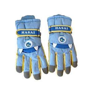 Nouveaux gants de ski pour enfants, protection contre le froid, doublure en polaire, épaissis, pour l'extérieur, maintien au chaud, cyclisme, coupe-vent et antidérapants, unisexe - Product Image 5