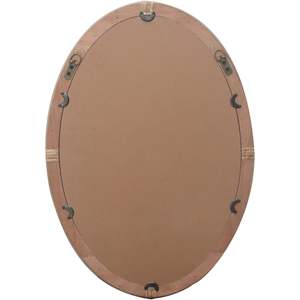 PARISLOFT Espejo Ovalado de 26 Pulgadas con Marco de Ratán y Cuentas, Espejo Decorativo de Pared Estilo Boho para Sala de Estar o Dormitorio - Product Image 3