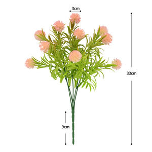 Bouquet de fleurs artificielles en pissenlit Dongchen Crafts, en plastique jaune, rose et orange, pour la décoration de la maison, du bureau et les accessoires de mariage - Product Image 5