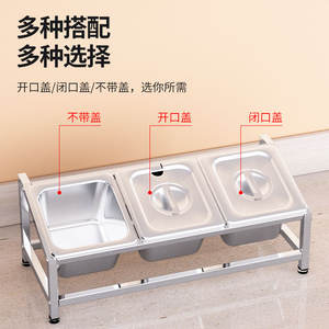 Estante para condimentos de acero inoxidable, tamaño 1/6, una sola fila, rectangular, apto para lavavajillas, para almacenamiento de alimentos para fiestas - Product Image 5