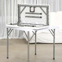 Table pliante en plastique pour l'extérieur, jardin, carré, portable, pour café, dîner, bar, restaurant, camping, pique-nique