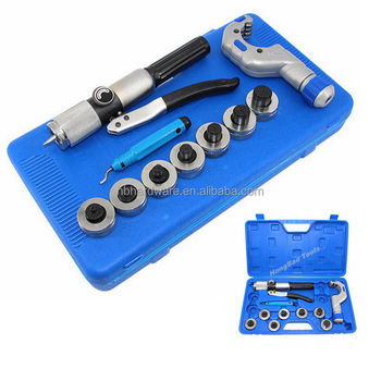 7-Piece Tube Expander Tool Kit With Pipe Cutter - HVAC & Plumbing Copper Pipe Swaging Set