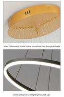 Lustre d'escalier Design moderne Table à manger de luxe contemporain intérieur circulaire or pendentif éclairage cuisine