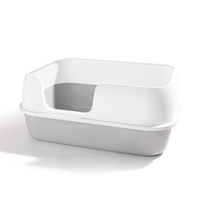 Toilette ouverte extra-large anti-éclaboussures Kitty spacieuse en plastique outil de nettoyage pour animaux de compagnie concept ouvert accessoire de litière pour chat