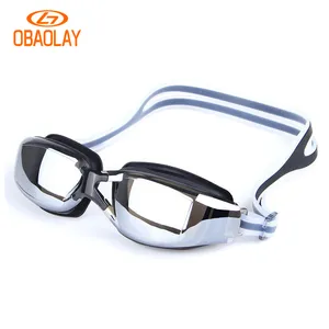 Antifog แว่นตากีฬา,แว่นตาฝึกว่ายน้ำซิลิโคนแว่นตาว่ายน้ำตามใบสั่งแพทย์พร้อมสายคล้องจมูกปรับได้