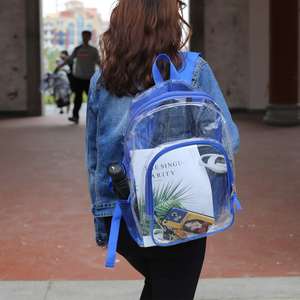 กระเป๋าเป้สะพายหลัง PVC ใสขนาดเล็กเป็นมิตรกับสิ่งแวดล้อมกันน้ำได้สำหรับผู้หญิงซีทรู - Product Image 6