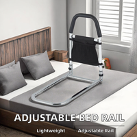 Barres de lit réglables modernes et légères avec revêtement poudré, poches de rangement, barres d'appui pour personnes âgées et soins de santé, capacité 150 kg