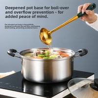 Offre Spéciale : Ensemble de 3 Ustensiles de Cuisine Polyvalents en Acier Inoxydable avec Couvercles en Verre – Casseroles et Poêles pour Cuisine et Restaurant