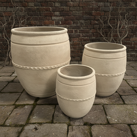 Pot Bunga Minimalis Vintage dari Fiber Cement GRC, Grosir untuk Pusat Perbelanjaan, Ukuran Kecil, Tahan Lama, Ramah Lingkungan, Dilengkapi Lubang Drainase