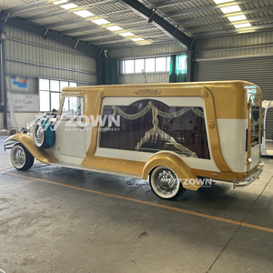 รถศพไฟฟ้าสีขาวทองสไตล์วินเทจสุดหรูสำหรับขนส่งโลงศพแบบย้อนยุค - Product Image 6