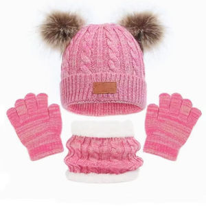 2025 fabricante hecho a mano ganchillo tejido niños bebé niños lana invierno sombrero y bufanda conjuntos guantes Conjunto con calentador de <span class=keywords><strong>cuello</strong></span> - Product Image 6