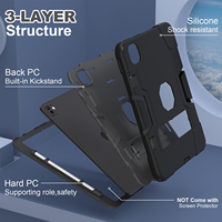 Étui antichoc à 3 couches pour iPad Pro 11 M5 2025 M4 2024 avec support pliable et porte-stylo, en silicone et PC, OEM ODM