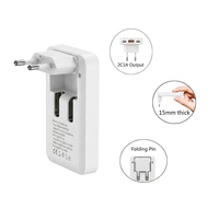 Pengisi Daya Dinding Lipat Tipis 65W EU GaN 3 Port 2 Type-C 1USB-A Multi Perangkat Adaptor Pengisian Cepat PD
