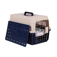 Cage de transport pour animaux de compagnie en plastique de luxe, grande taille, avec roues, haute et robuste, pour chiens, transport extérieur et aérien, vente en gros