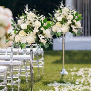 Centrotavola con Fiori Artificiali, Decorazioni da Tavolo, Composizione di Rose Artificiali a Sfera, Bouquet Floreale per Matrimoni e Feste - Product Image 5